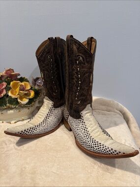 Forastero Men’s Genuine Python Snake Skin Western Cowboy Boots – Size 10